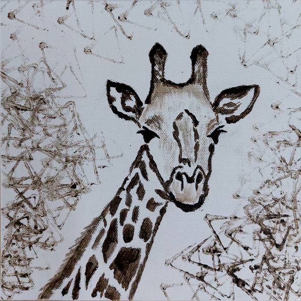 Abstract Giraffe (PRT_5839_61830) - Canvas Art Print - 18in X 18in