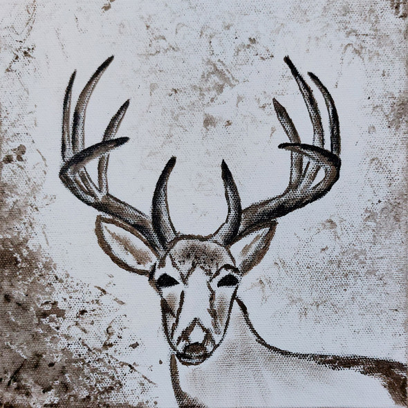 Abstract Deer (PRT_5839_61827) - Canvas Art Print - 18in X 18in
