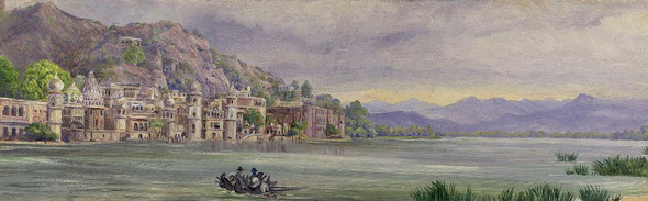 Hurdwar (Haridwar)India 1878 By Marianne North (PRT_10890) - Canvas Art Print - 21in X 7in