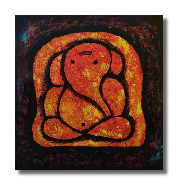 Shree Vighneshwar - Ashtavinayak Ganapati 07 (ART_5557_62335) - Handpainted Art Painting - 14in X 14in