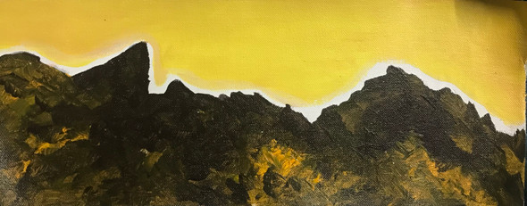 Abstract Mountain (ART_8370_62267) - Handpainted Art Painting - 12in X 6in