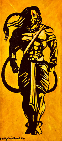 Hanuman ji (PRT_8370_62485) - Canvas Art Print - 12in X 24in