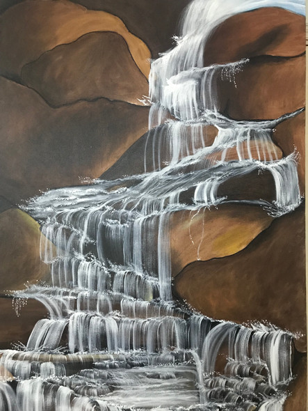 The waterfall (PRT_8370_62510) - Canvas Art Print - 12in X 18in