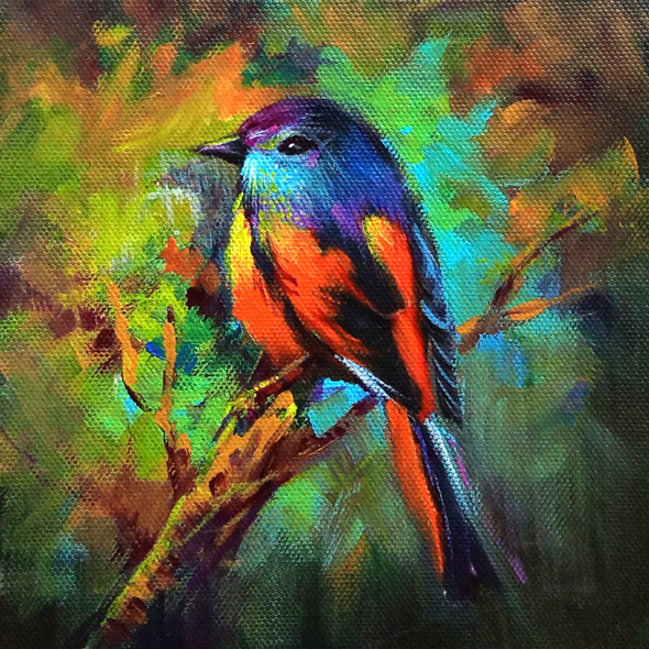 Bird 4 (ART_1038_62759) - Handpainted Art Painting - 24in X 24in