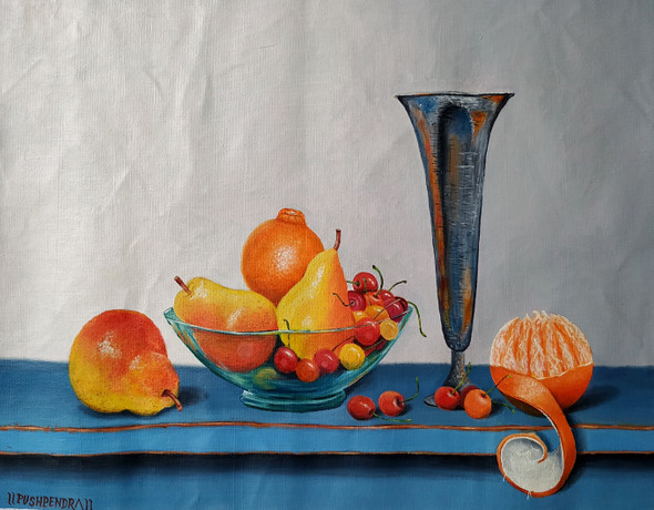 ORANGES (ART_5291_62694) - Handpainted Art Painting - 17in X 13in