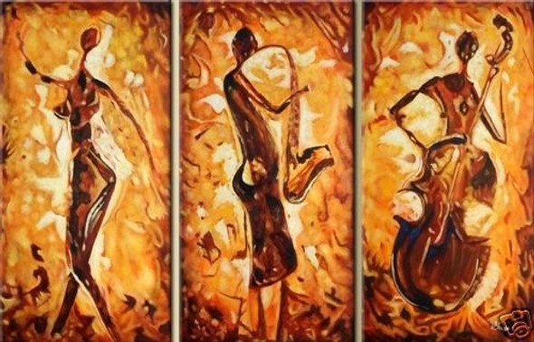 Musicians in One Tone Shades - 48in X 32in (Details Inside),RTCSC_47_4832,Oil Colors,Musician,Playing Music,Musical Instruments,Multi Piece Paintings,Museum Quality - 100% Handpainted - Buy Painting Online in India.