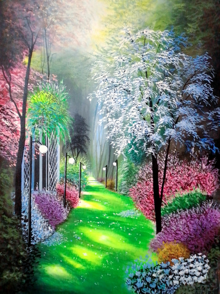 Heaven On Earth (ART_5868_63581) - Handpainted Art Painting - 23in X 36in