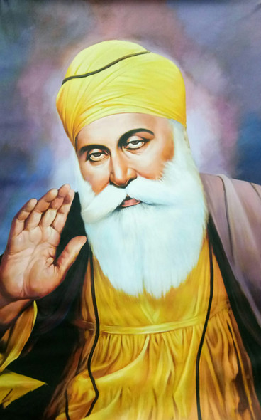 GURU NANAK DEV JI PORTRAIT BY ARTOHOLIC (ART_3319_63606) - Handpainted Art Painting - 24in X 36in