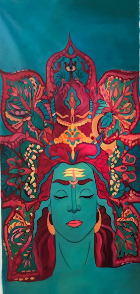 Lord shiva painting  (ART_6706_63912) - Handpainted Art Painting - 24in X 42in