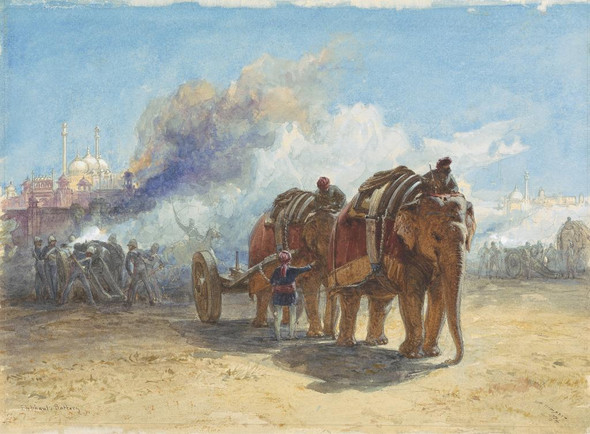 Elephant Battery (1864) By William Simpson (PRT_12323) - Canvas Art Print - 24in X 18in