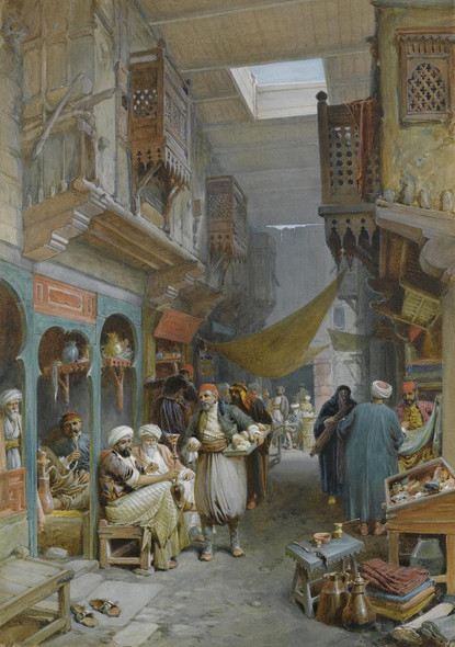 Indian Bazaar, Suez (1884) By William Simpson (PRT_12324) - Canvas Art Print - 18in X 26in