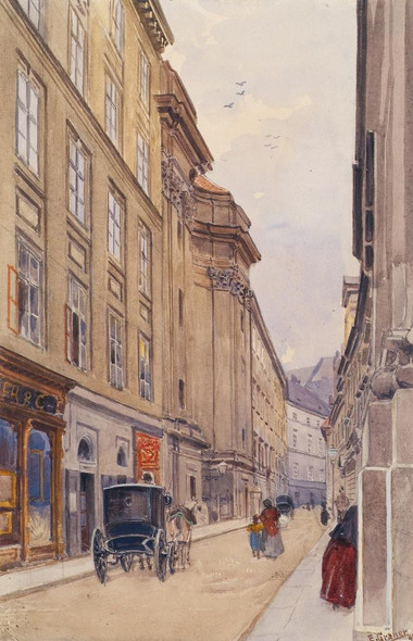 Die Dorotheergasse In Wien Mit Dem Alten Versatzamt (1890) By Ernst Graner (PRT_12356) - Canvas Art Print - 15in X 22in