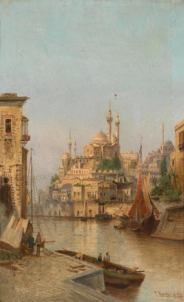 Partie Aus Istanbul (1899) By Karl Kaufmann (PRT_12345) - Canvas Art Print - 14in X 22in