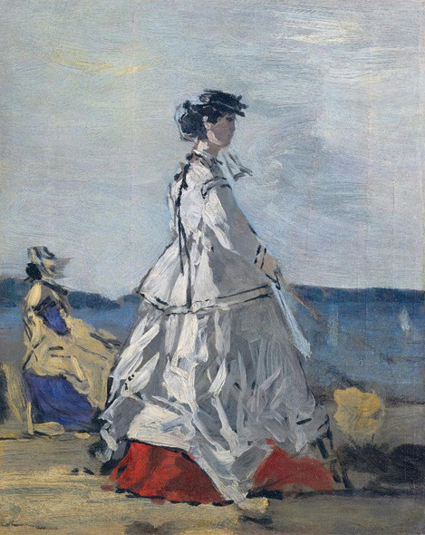 Princess Pauline Metternich On The Beach (1865) By Eug√®ne Boudin  (PRT_12369) - Canvas Art Print - 17in X 21in