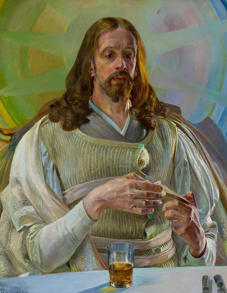 Christ In Emmaus ‚Äì Central Section Of The Triptych (1909) By Jacek Malczewski (PRT_12565) - Canvas Art Print - 13in X 17in