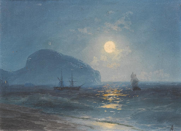 Moonlight (1899) By Ivan Konstantinovich Aivazovsky (PRT_12456) - Canvas Art Print - 23in X 17in