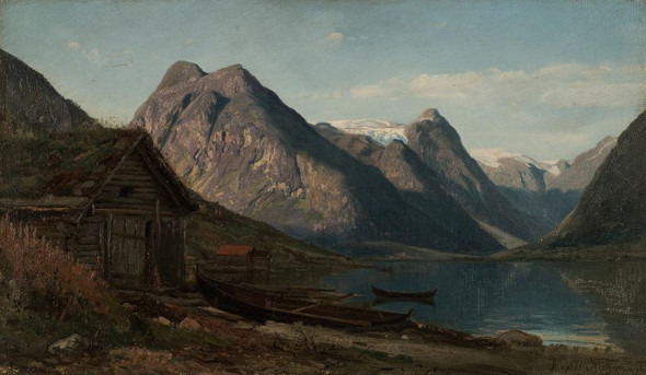 Fra Fj√¶rlandsfjorden (Supphellebreen) (1877) By Amaldus Nielsen (PRT_12504) - Canvas Art Print - 20in X 12in