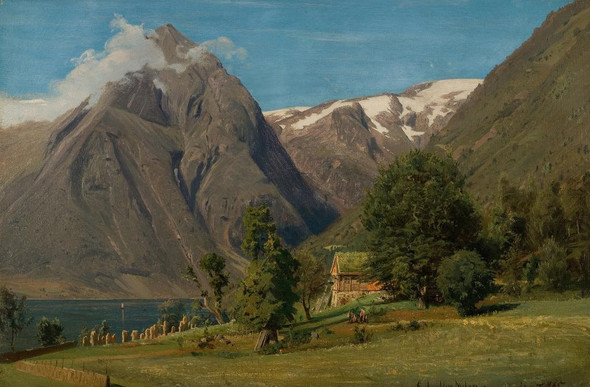 Sommerdag, Balestrand By Amaldus Nielsen (PRT_12496) - Canvas Art Print - 19in X 13in