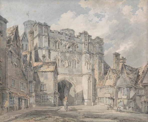 Christ Church Gate, Canterbury (1793 To 1794) By Joseph Mallord William Turner (PRT_12552) - Canvas Art Print - 28in X 23in
