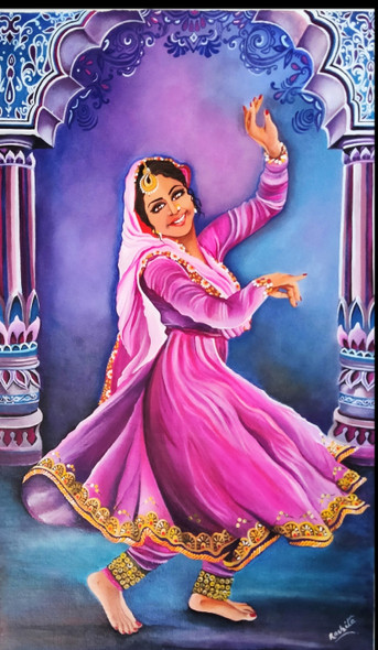 RAAG DARBARI (ART_7440_64255) - Handpainted Art Painting - 15in X 27in