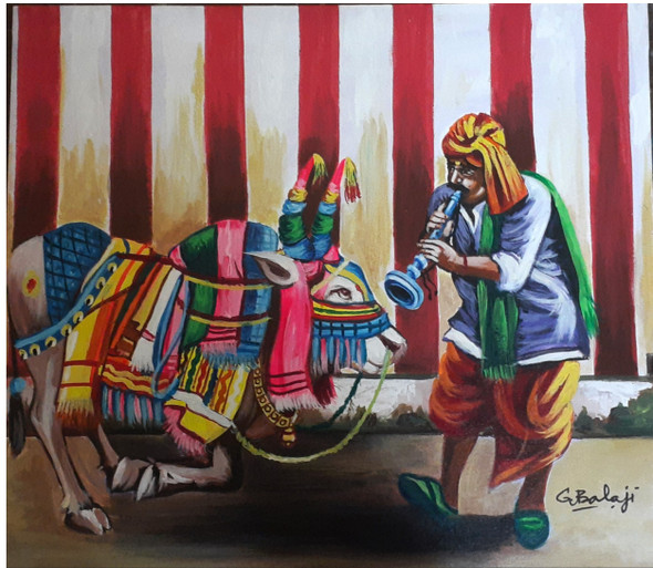 Boom Boom (ART_8409_63705) - Handpainted Art Painting - 18in X 20in