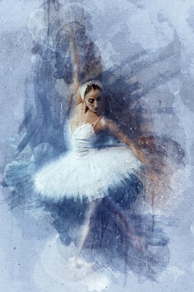 Ballerina Dancer Woman (PRT_7809_64562) - Canvas Art Print - 16in X 24in