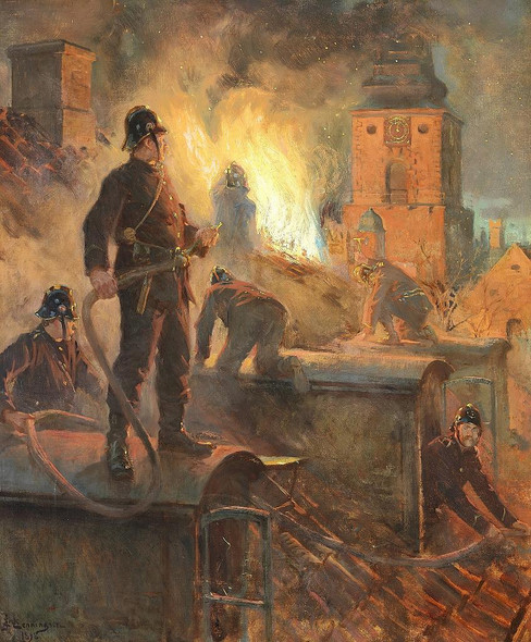 Ildebrand I N√¶rheden Af St Petri Kirke (1898) By Erik Henningsen (PRT_13148) - Canvas Art Print - 16in X 20in