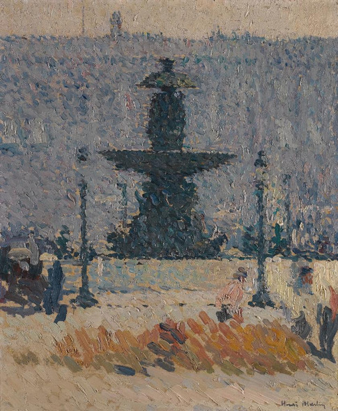 Une Des Fontaines De La Place De La Concorde √Ä Paris (1925) By Henri Martin (PRT_13265) - Canvas Art Print - 20in X 24in