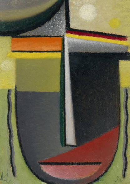 Abstract Head, Inner Vision Green Gold (1926) By Alexej Von Jawlensky (PRT_13707) - Canvas Art Print - 23in X 32in