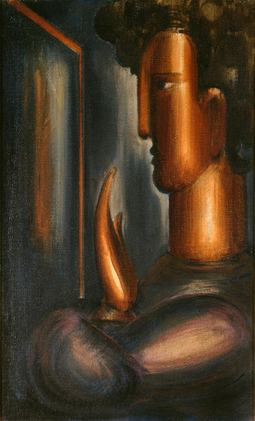Before The Mirror (1931) By Oskar Schlemmer (PRT_13766) - Canvas Art Print - 18in X 29in