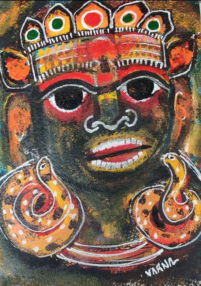 Kaal Bhairav (PRT_8079_65232) - Canvas Art Print - 11in X 16in