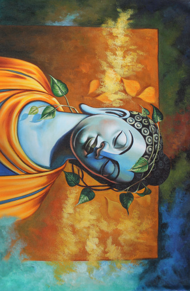 BUDDHA PAINTING VASTU BY ARTOHOLIC (ART_3319_65172) - Handpainted Art Painting - 48in X 24in