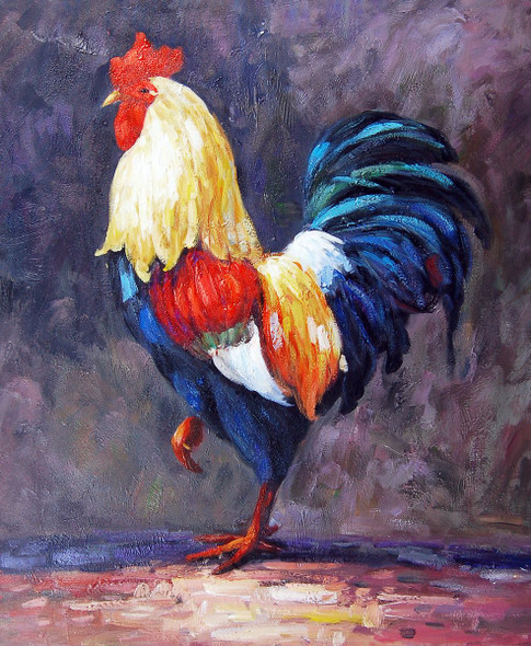 Rooster - Handpainted Art Painting - 24in X 32in