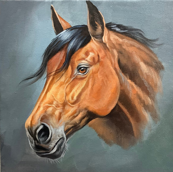 HORSE AS PER VASTU BY ARTOHOLIC (ART_3319_64976) - Handpainted Art Painting - 30in X 30in