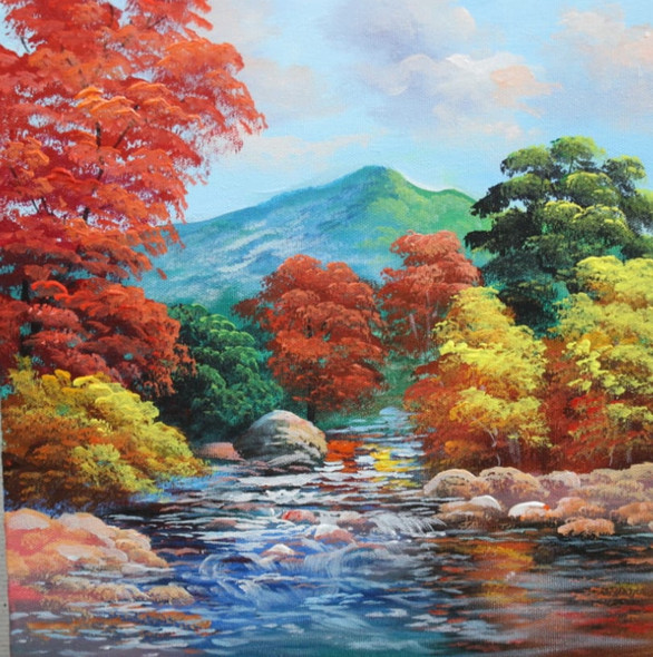 NATURE SCENERY BY ARTOHOLIC (ART_3319_64933) - Handpainted Art Painting - 30in X 30in