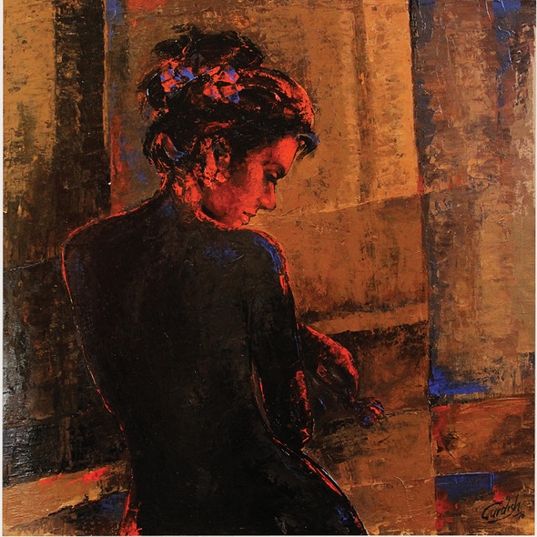 The World Inside - Dear Angelina (ART_2571_18951) - Handpainted Art Painting - 18in X 18in