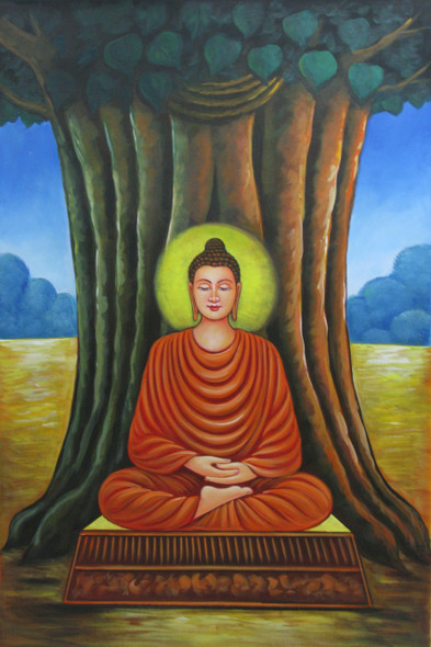 Mahanirvana 01 - 24in X 36in,RAJVEN01_2436,Acrylic Colors,Peace,Buddha,Shanti,Meditation,Buddhism - Buy Paintings online in India