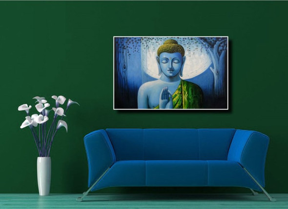 Mahanirvana 04 - Handpainted Art Painting - 36in X 24in