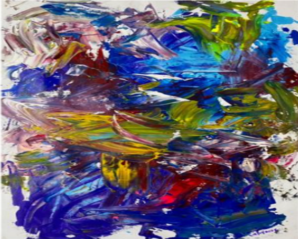 Missmessyartist - COLORBOMB 04 - Colorful Abstract Bright Colors Painting (ART_1538_65842) - Handpainted Art Painting - 20in X 32in