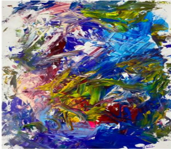 Missmessyartist - COLORBOMB 01 - Colorful Abstract Bright Colors Painting (ART_1538_65839) - Handpainted Art Painting - 20in X 32in