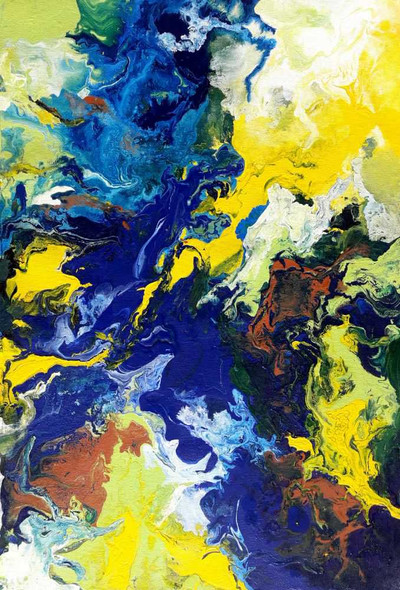 Abstract Summer Breeze (ART_8034_66618) - Handpainted Art Painting - 12in X 18in