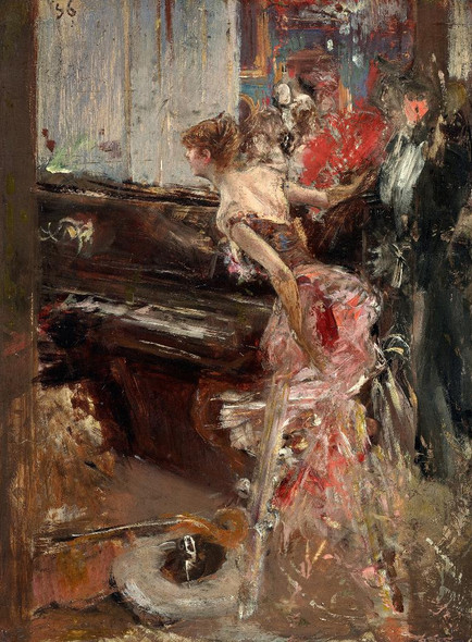 Recital (1884) By Giovanni Boldini (PRT_15209) - Canvas Art Print - 25in X 34in