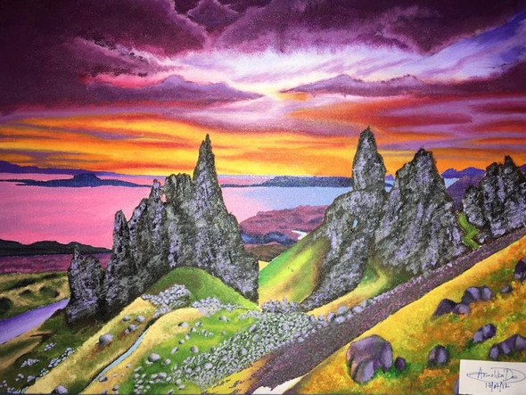 The Storr (PRT_8577_66626) - Canvas Art Print - 16in X 12in