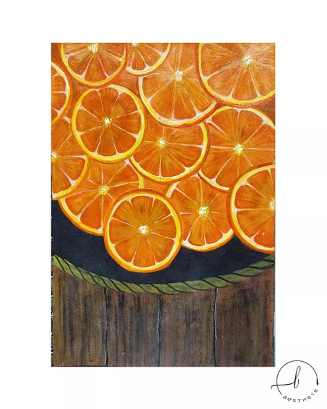 Fruit art (ART_8557_66770) - Handpainted Art Painting - 6in X 8in