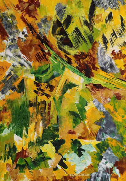 Earthy Fusion (ART_5820_66715) - Handpainted Art Painting - 20in X 30in