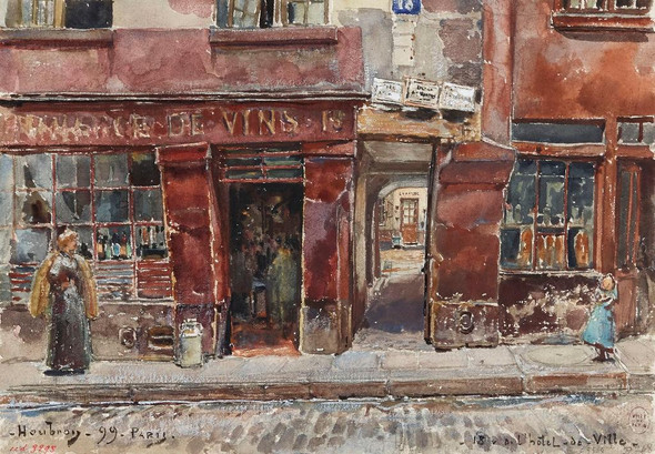18, Rue De L‚ÄôH√¥tel-de-Ville, En 1899. 4√®me Arrondissement (1899) (PRT_15238) - Canvas Art Print - 18in X 12in