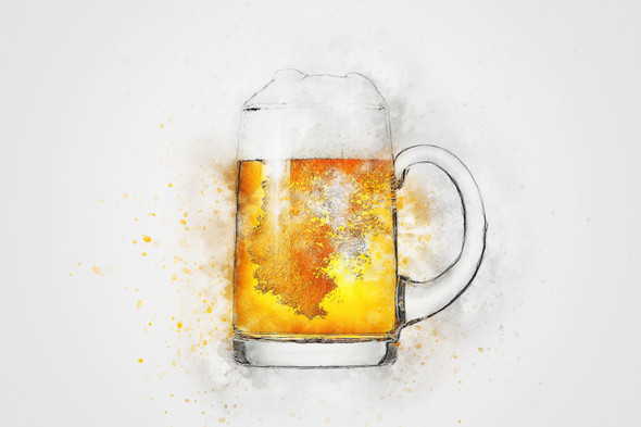 Beer Drink  (PRT_7809_66965) - Canvas Art Print - 36in X 24in