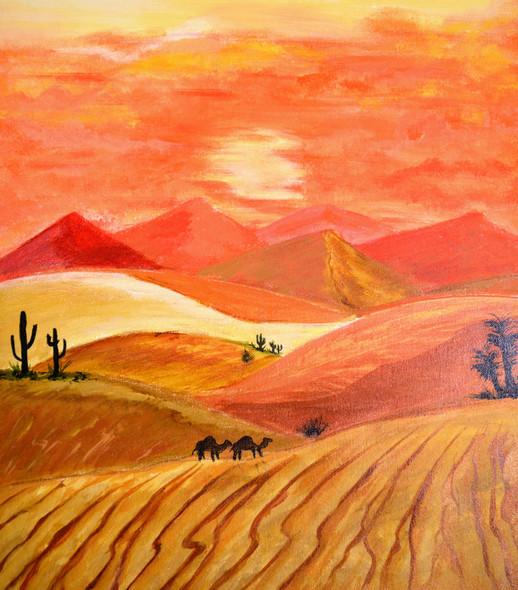 Sandy Desert (PRT_8580_66928) - Canvas Art Print - 12in X 13in