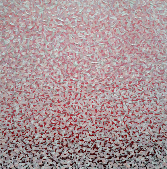 Blossom Dance Pink Abstract (ART_8034_67091) - Handpainted Art Painting - 16in X 16in