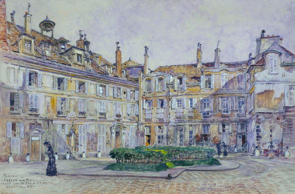 Cour Int√©rieure De L‚ÄôAbbaye-aux-Bois, 16 Rue De S√®vres, En 1906. 7√®me Arrondissement (1906) (PRT_15282) - Canvas Art Print - 30in X 20in